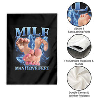 Inappropriate Adult Garden Flag Vintage Bootleg MILF Man I Love Feet