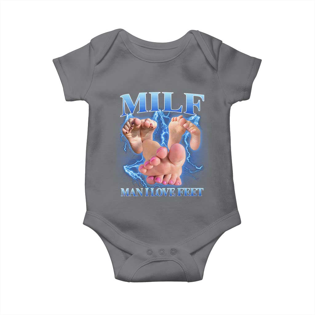 Inappropriate Adult Baby Onesie Vintage Bootleg MILF Man I Love Feet