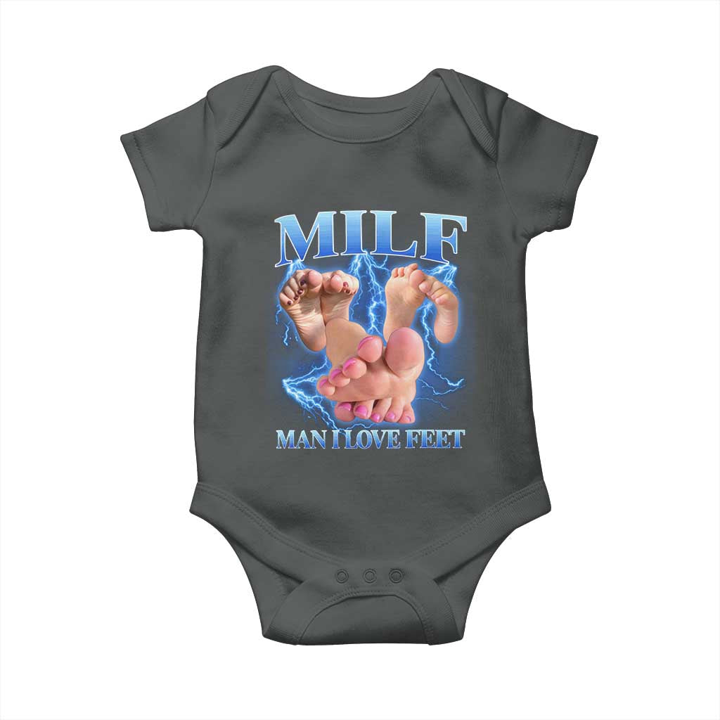 Inappropriate Adult Baby Onesie Vintage Bootleg MILF Man I Love Feet
