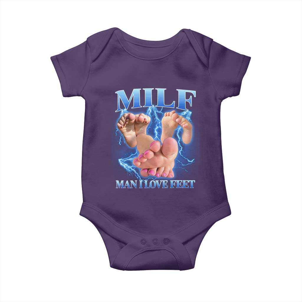 Inappropriate Adult Baby Onesie Vintage Bootleg MILF Man I Love Feet