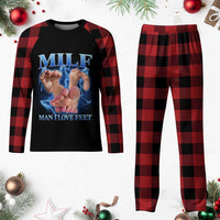 Inappropriate Adult Plaid Pajama Set Vintage Bootleg MILF Man I Love Feet