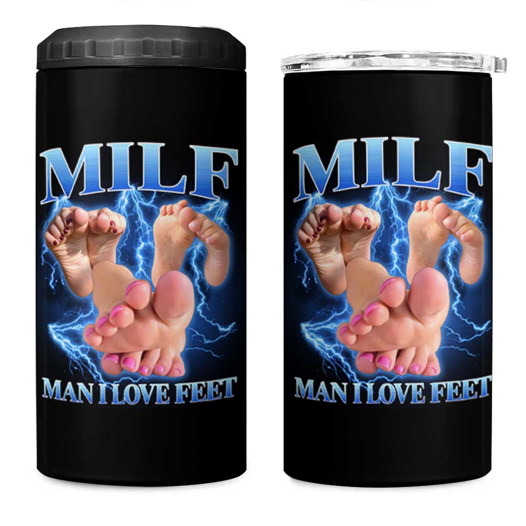 Inappropriate Adult 4 in 1 Can Cooler Tumbler Vintage Bootleg MILF Man I Love Feet