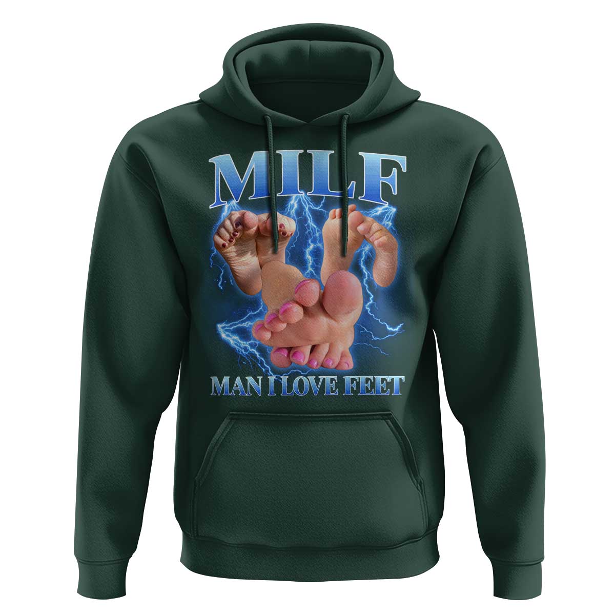 Inappropriate Adult Hoodie Vintage Bootleg MILF Man I Love Feet