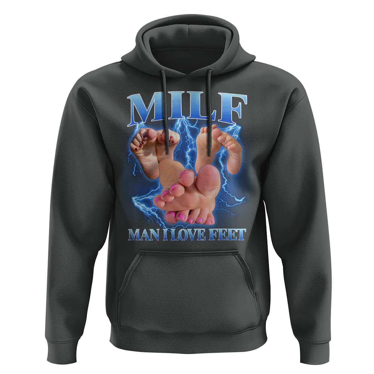 Inappropriate Adult Hoodie Vintage Bootleg MILF Man I Love Feet