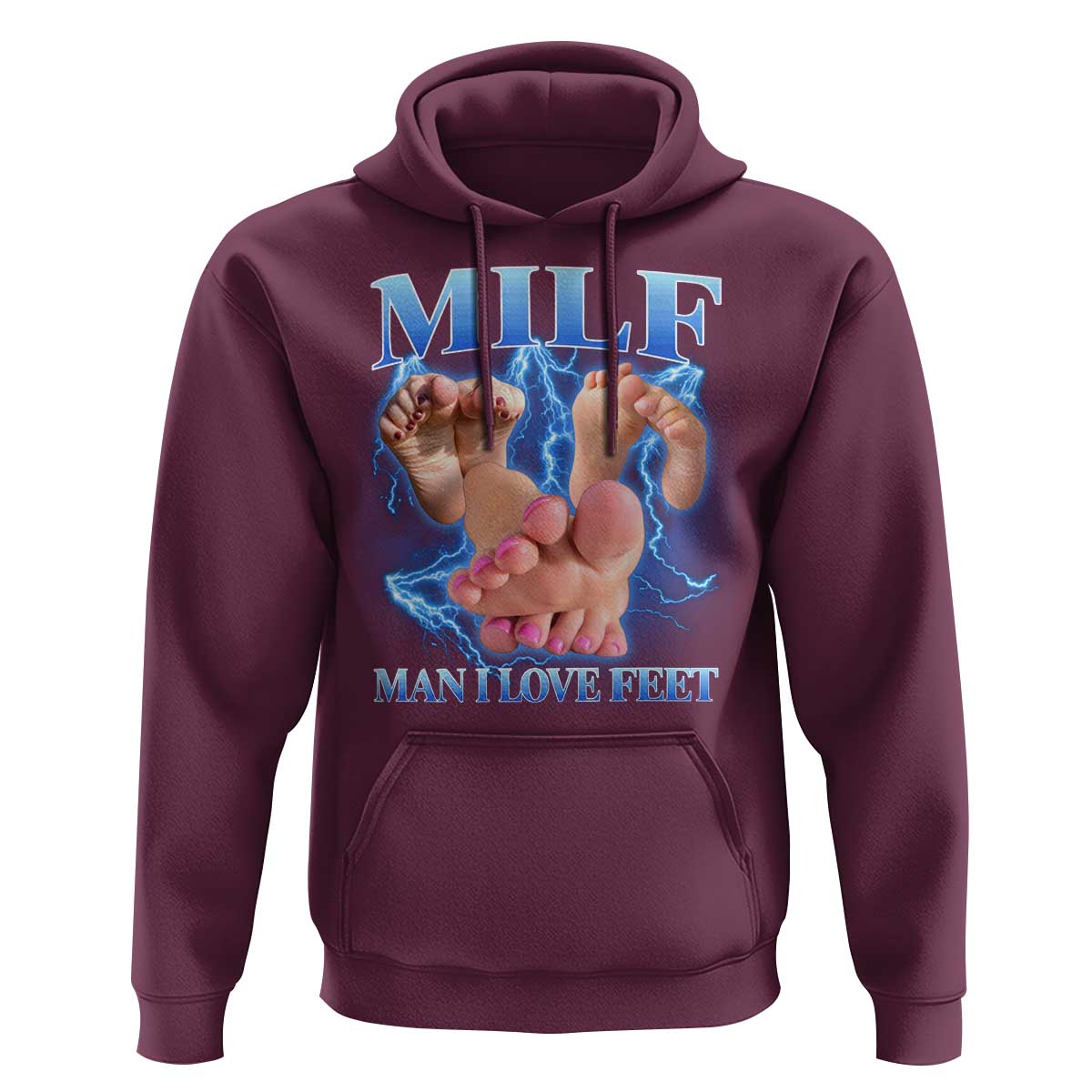 Inappropriate Adult Hoodie Vintage Bootleg MILF Man I Love Feet