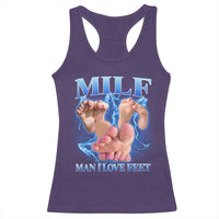 Inappropriate Adult Racerback Tank Top Vintage Bootleg MILF Man I Love Feet