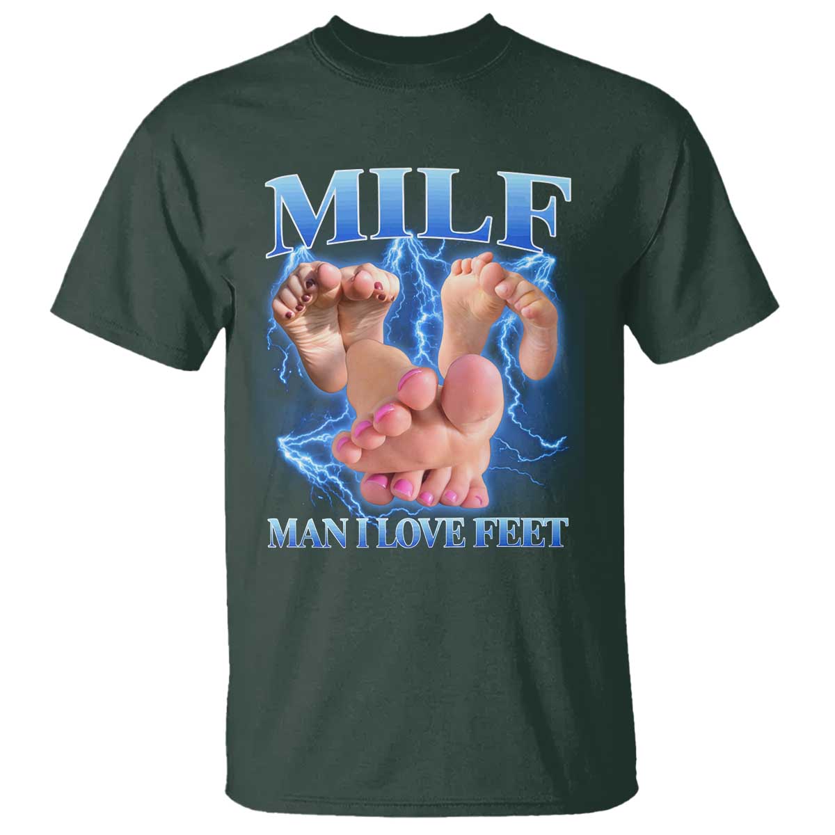 Inappropriate Adult T Shirt Vintage Bootleg MILF Man I Love Feet