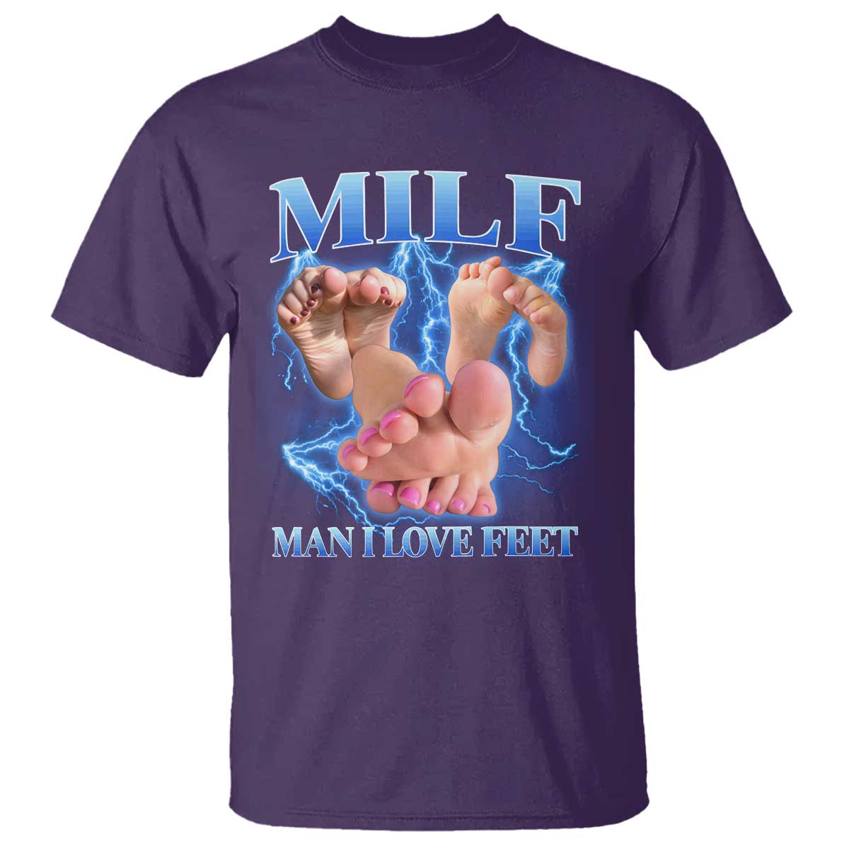 Inappropriate Adult T Shirt Vintage Bootleg MILF Man I Love Feet