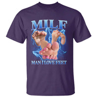 Inappropriate Adult T Shirt Vintage Bootleg MILF Man I Love Feet