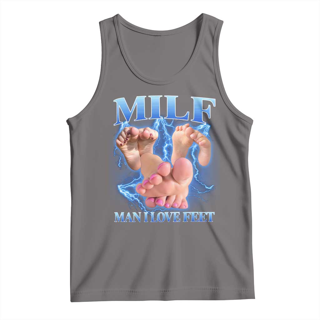 Inappropriate Adult Tank Top Vintage Bootleg MILF Man I Love Feet