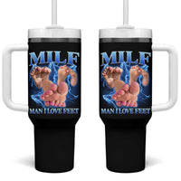 Inappropriate Adult Tumbler With Handle Vintage Bootleg MILF Man I Love Feet