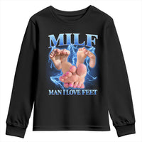 Inappropriate Adult Youth Sweatshirt Vintage Bootleg MILF Man I Love Feet