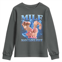 Inappropriate Adult Youth Sweatshirt Vintage Bootleg MILF Man I Love Feet