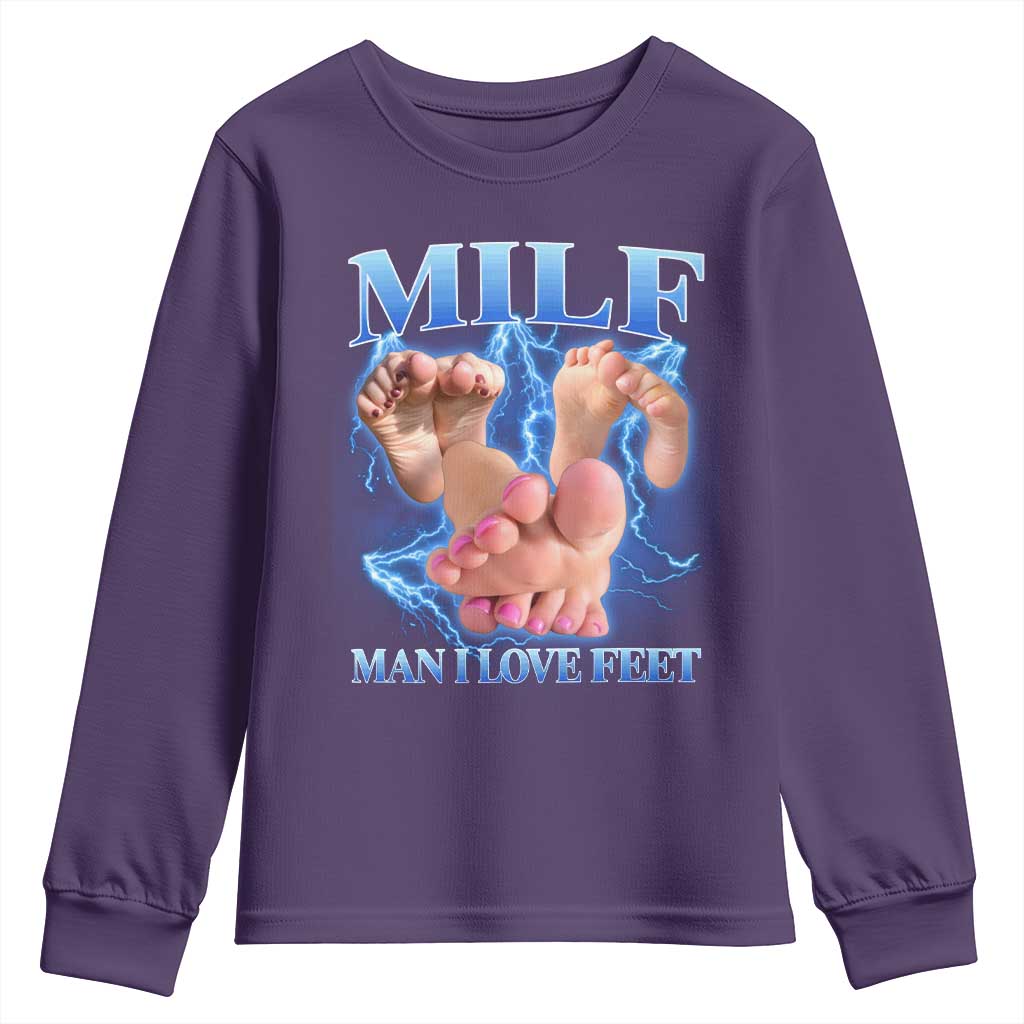 Inappropriate Adult Youth Sweatshirt Vintage Bootleg MILF Man I Love Feet