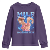 Inappropriate Adult Youth Sweatshirt Vintage Bootleg MILF Man I Love Feet