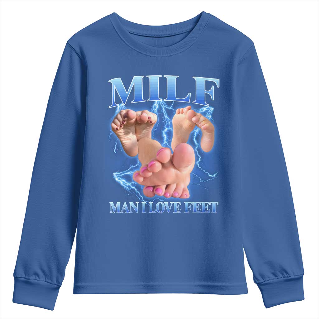Inappropriate Adult Youth Sweatshirt Vintage Bootleg MILF Man I Love Feet