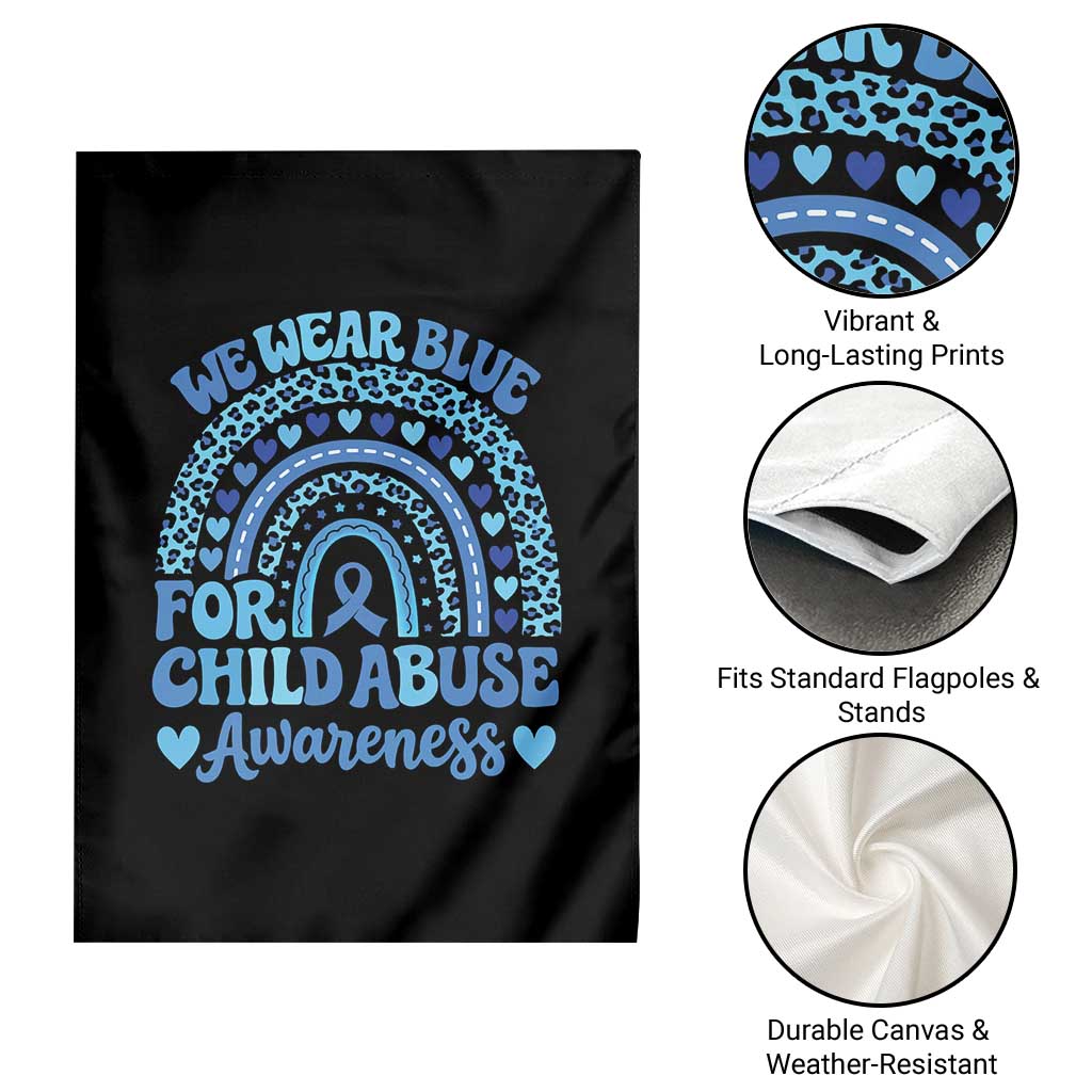 We Wear Blue Child Abuse Prevention Garden Flag
