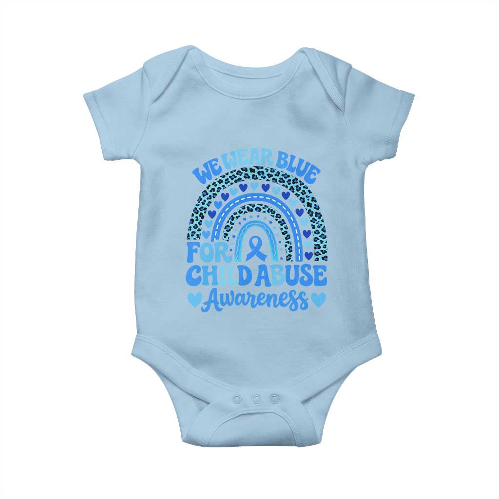 We Wear Blue Child Abuse Prevention Baby Onesie