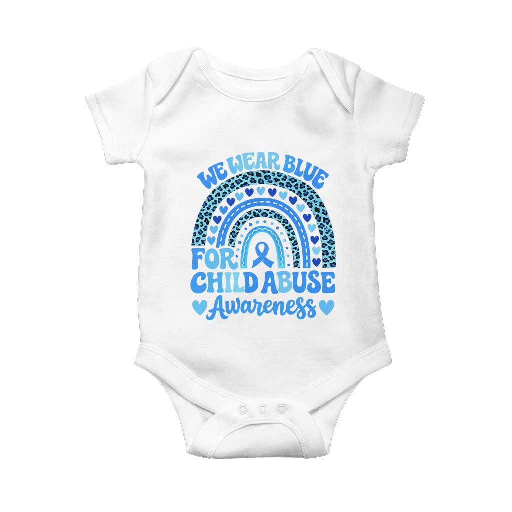 We Wear Blue Child Abuse Prevention Baby Onesie