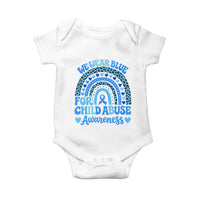 We Wear Blue Child Abuse Prevention Baby Onesie