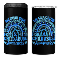 We Wear Blue Child Abuse Prevention 4 in 1 Can Cooler Tumbler