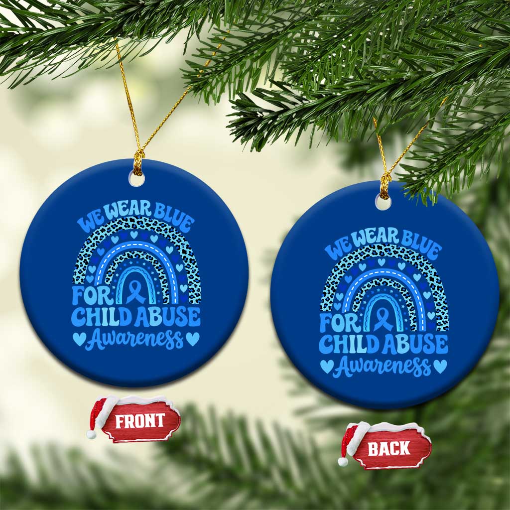 We Wear Blue Child Abuse Prevention Ceramic Ornament