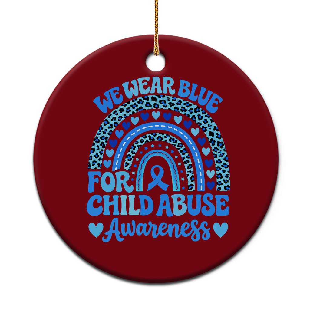 We Wear Blue Child Abuse Prevention Ceramic Ornament