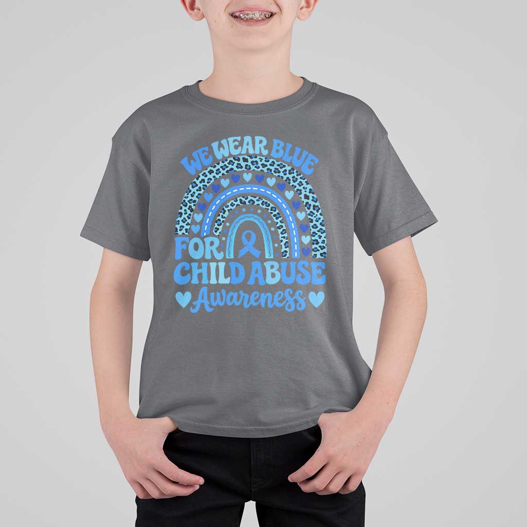We Wear Blue Child Abuse Prevention T Shirt For Kid