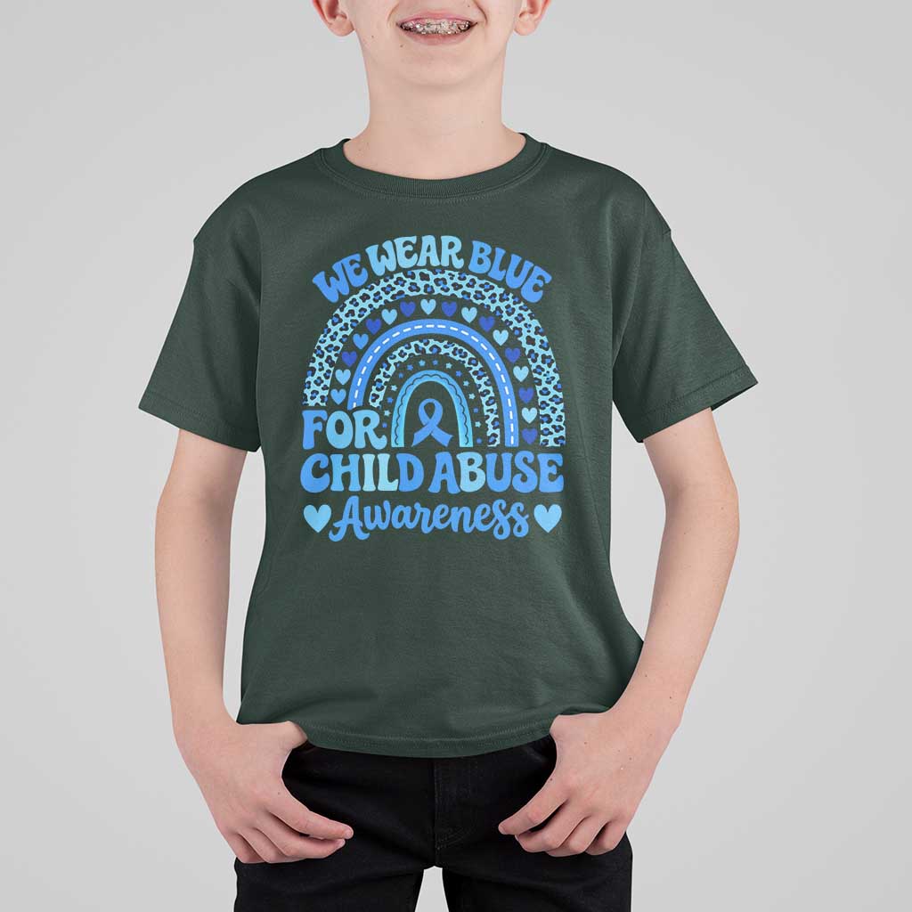 We Wear Blue Child Abuse Prevention T Shirt For Kid