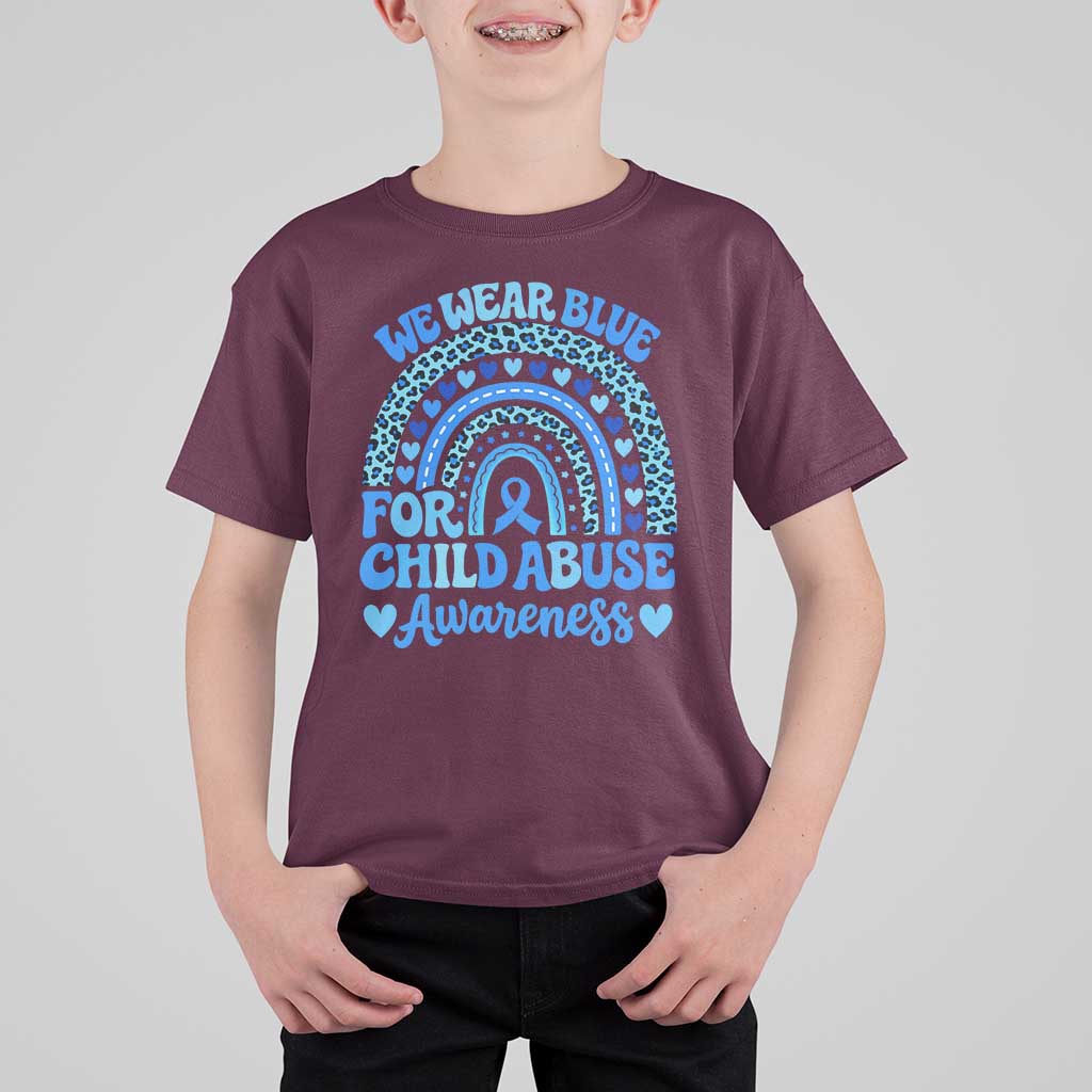 We Wear Blue Child Abuse Prevention T Shirt For Kid