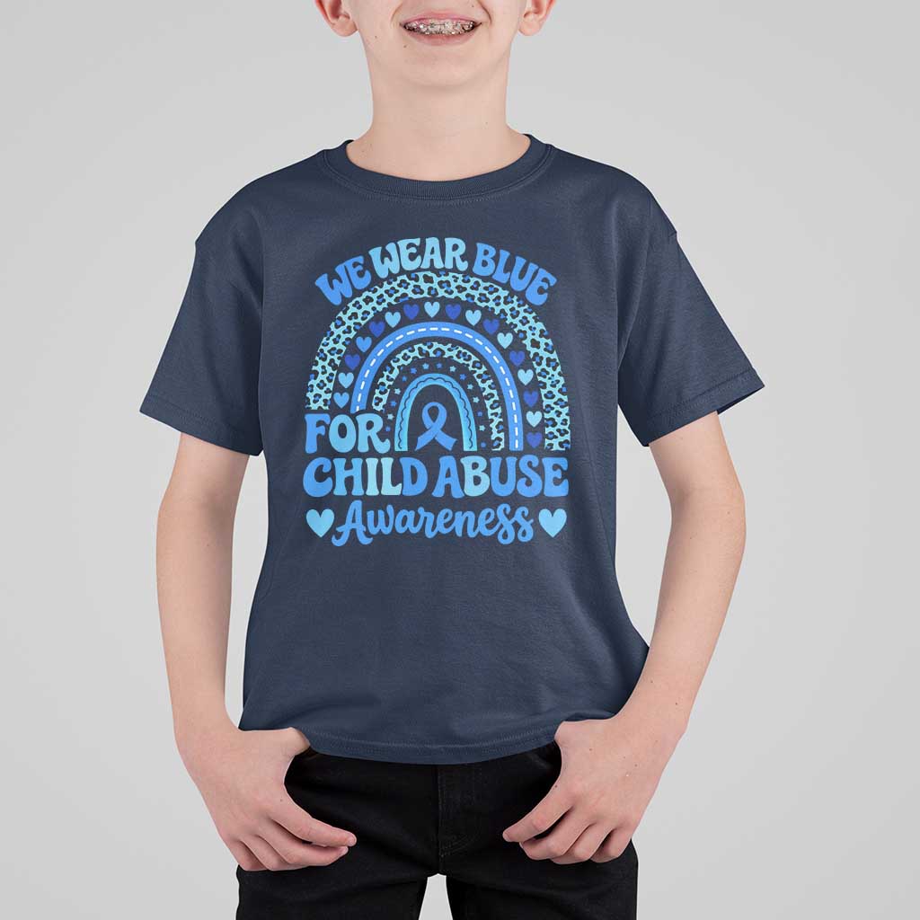 We Wear Blue Child Abuse Prevention T Shirt For Kid