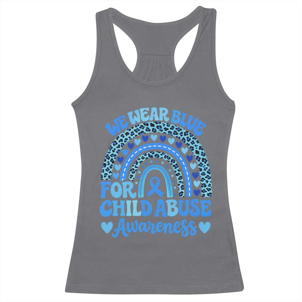 We Wear Blue Child Abuse Prevention Racerback Tank Top