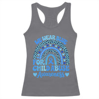 We Wear Blue Child Abuse Prevention Racerback Tank Top