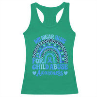 We Wear Blue Child Abuse Prevention Racerback Tank Top