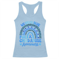 We Wear Blue Child Abuse Prevention Racerback Tank Top