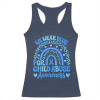 We Wear Blue Child Abuse Prevention Racerback Tank Top