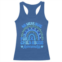 We Wear Blue Child Abuse Prevention Racerback Tank Top