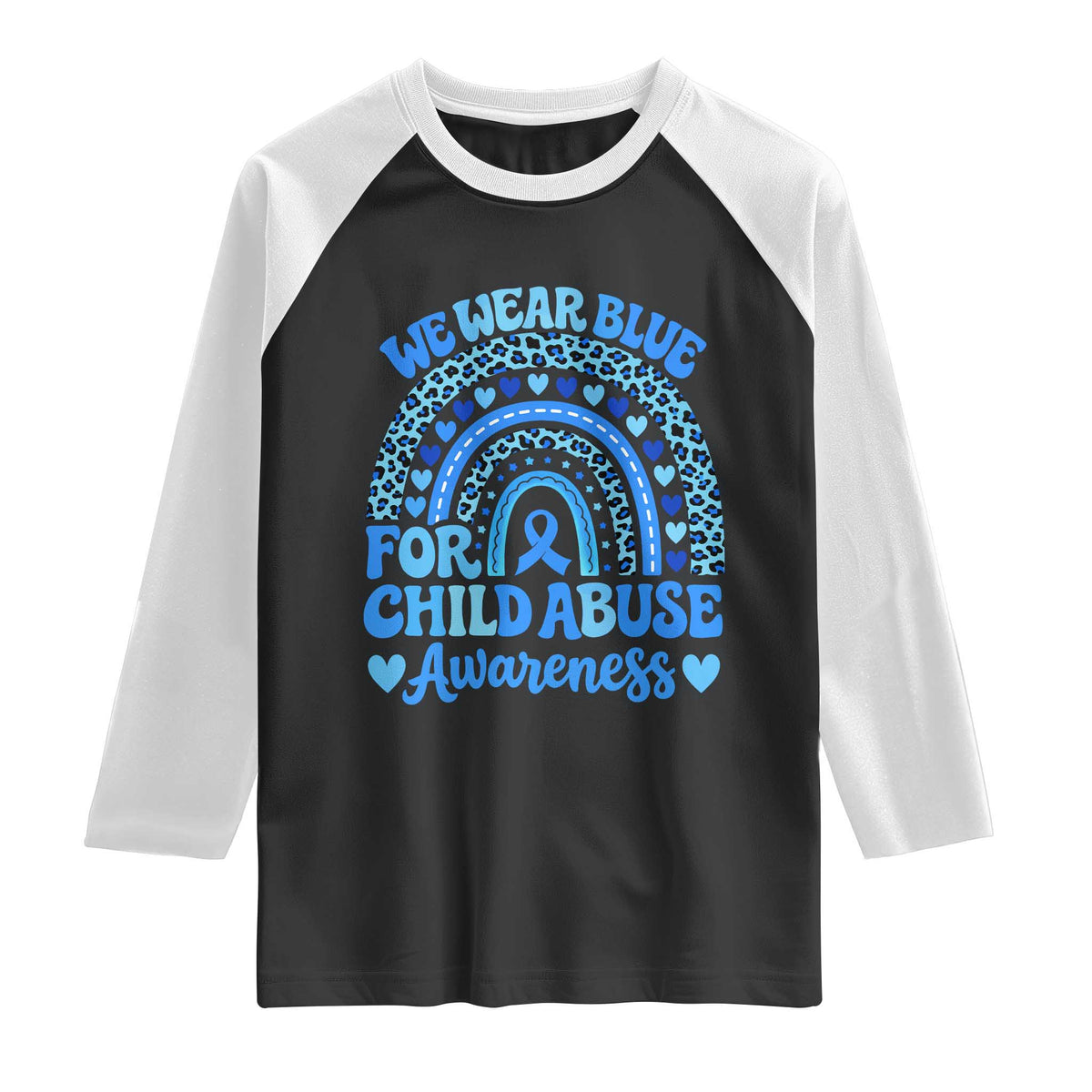We Wear Blue Child Abuse Prevention Raglan Shirt