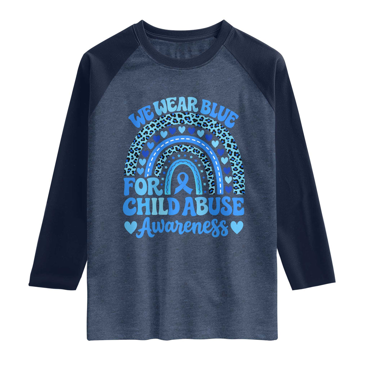 We Wear Blue Child Abuse Prevention Raglan Shirt