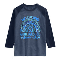 We Wear Blue Child Abuse Prevention Raglan Shirt