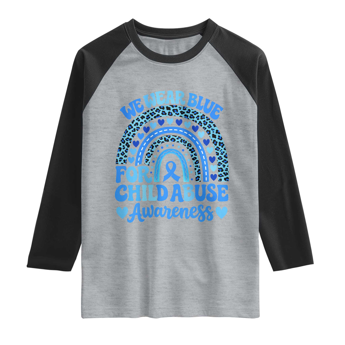 We Wear Blue Child Abuse Prevention Raglan Shirt