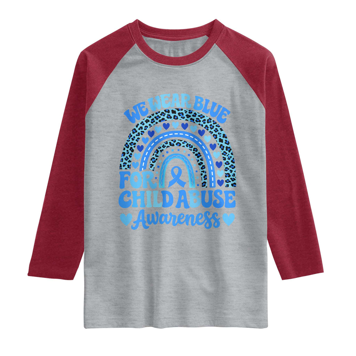 We Wear Blue Child Abuse Prevention Raglan Shirt