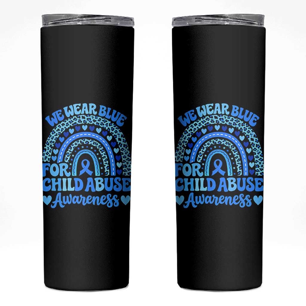 We Wear Blue Child Abuse Prevention Skinny Tumbler
