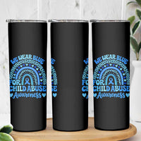 We Wear Blue Child Abuse Prevention Skinny Tumbler