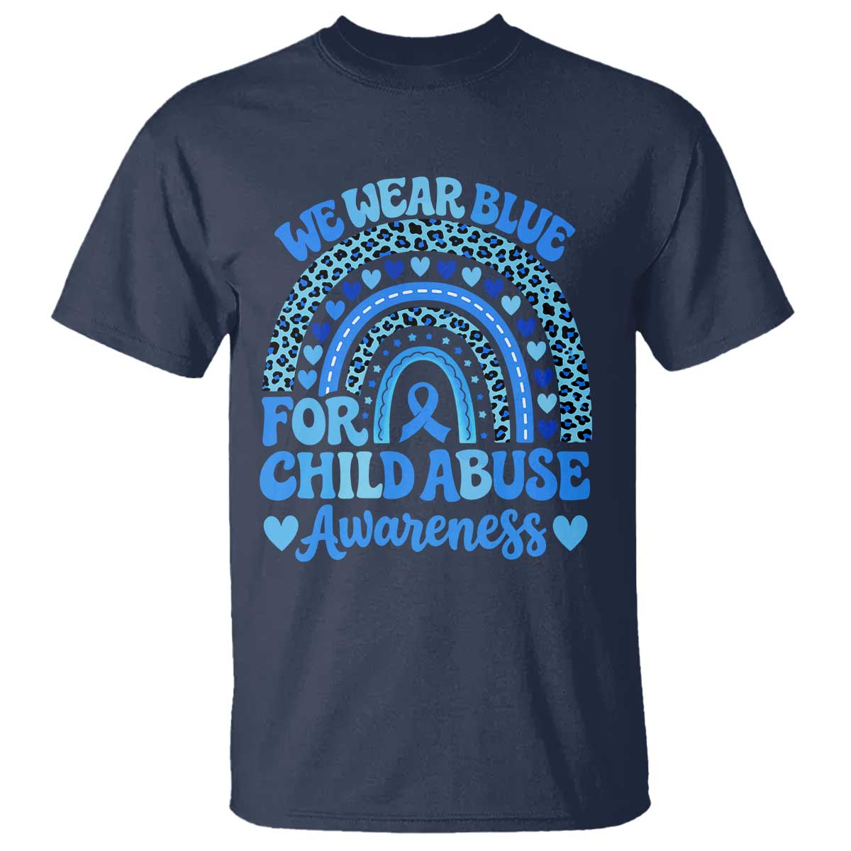 We Wear Blue Child Abuse Prevention T Shirt