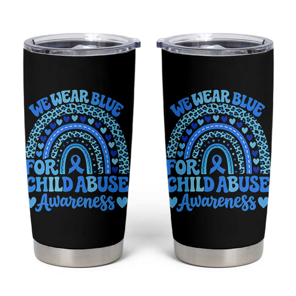 We Wear Blue Child Abuse Prevention Tumbler Cup