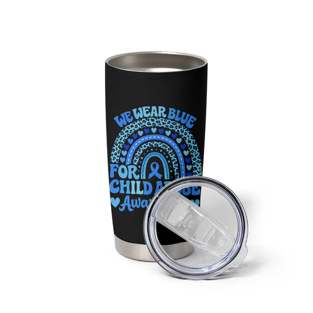 We Wear Blue Child Abuse Prevention Tumbler Cup