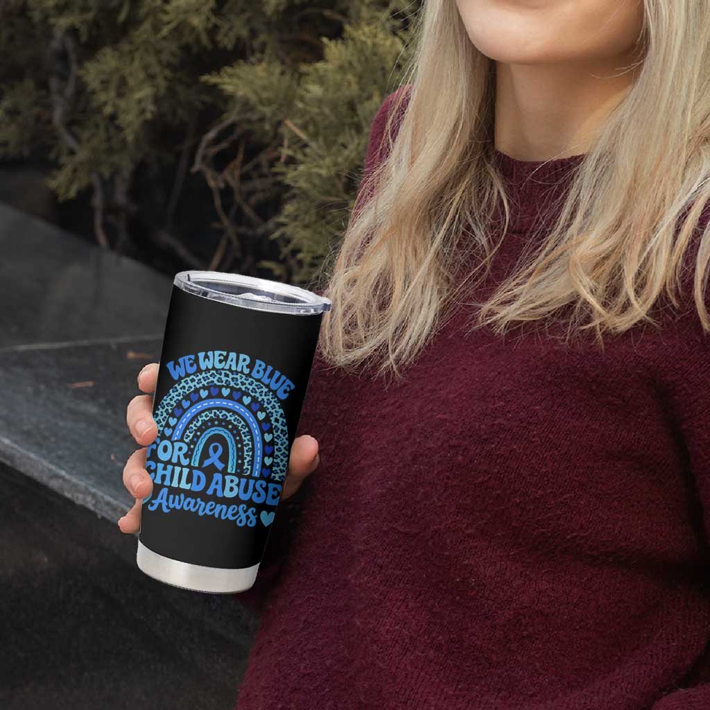 We Wear Blue Child Abuse Prevention Tumbler Cup