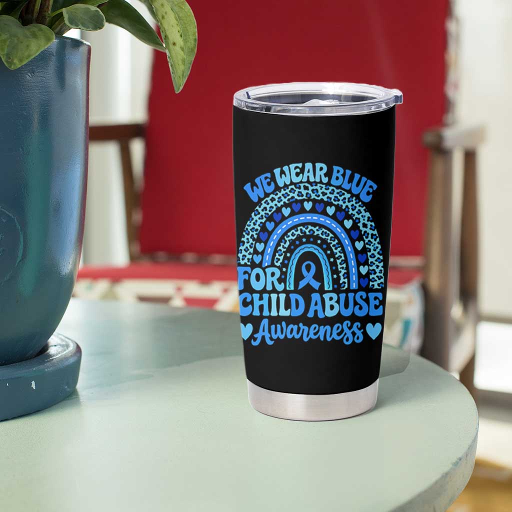 We Wear Blue Child Abuse Prevention Tumbler Cup