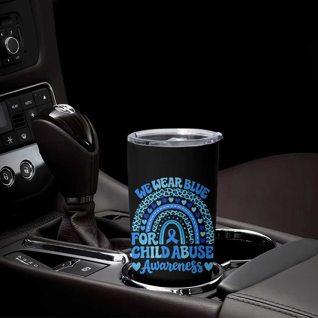 We Wear Blue Child Abuse Prevention Tumbler Cup
